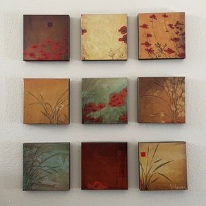 Don Li-leger Poppy Nine set. Individual tiles.